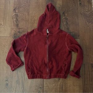 Zara girls soft collection outerwear jacket red Sz 9/10-140cm full zip pocket